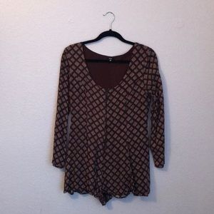 Urban Outfitters patterned zip romper